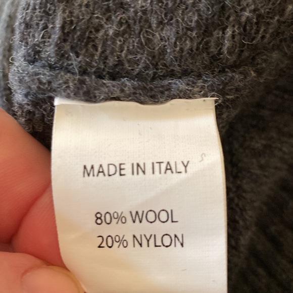 Lorenzo Magni Italy Wool Sweater Size Large Light & Dark Gray Stripes Crew Neck - Picture 7 of 12